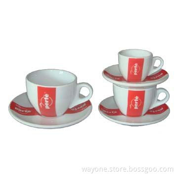 Porcelain Espresso/Cappuccino Cups/Saucers, Good for Promotional Purposes